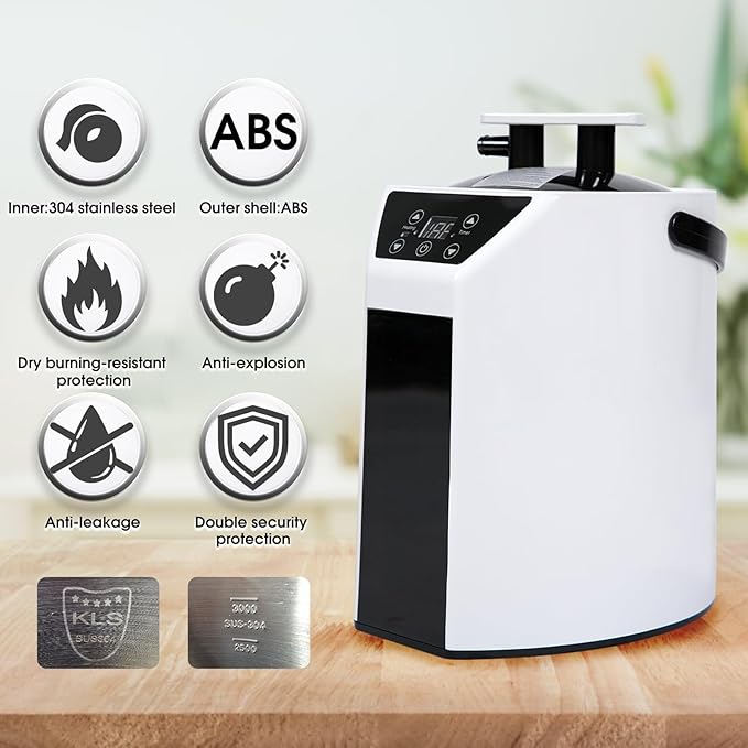 SaunaResearcher 3L Large Capacity Home Sauna Steamer, Portable Sauna Steamer, Sauna Steamer Machine, Lightweight Stainless Steel Pot with Timer & Gear Display for Relaxation, with Remote Control