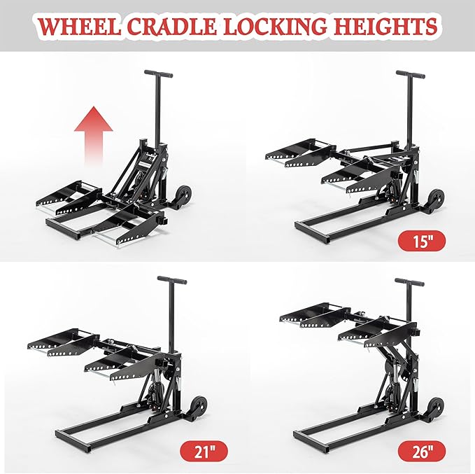 Riding Mower Lift,550 lbs Capacity Lawn Mower Lift Jack with Hydraulic Jack,Foldable Design for Zero Turn Mower Lift and Garden Tractors, Black