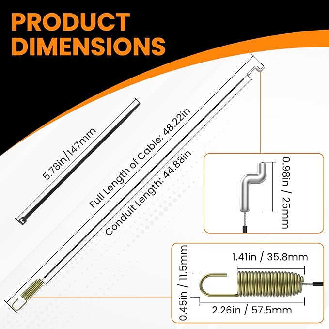 Aifeier ET 946-04230B Clutch Drive Cable, Auger Clutch Cable for MTD Cub-Cadet Crafts-Man Snowblower Parts 946-04230 946-04230A 746-04230 746-04230A 746-04230B (2-Pack)