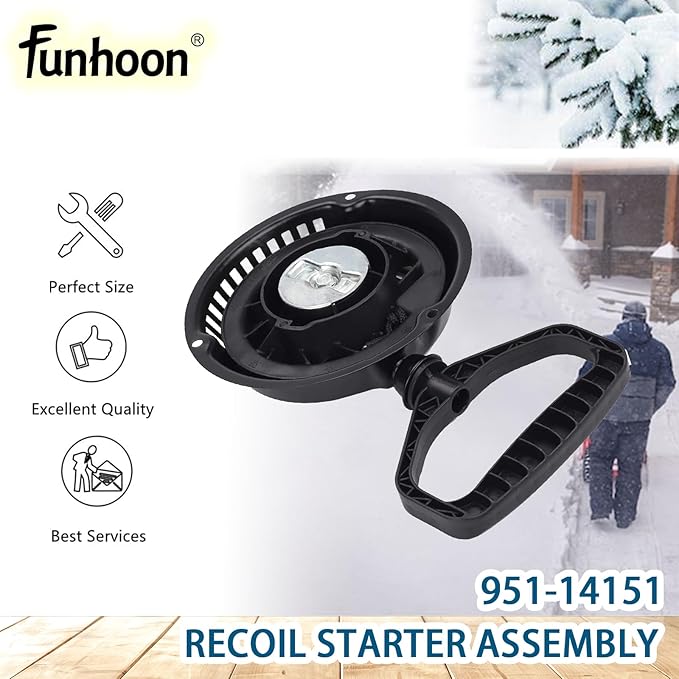 951-14151 Recoil Starter Assembly for Troy Bilt Storm 2410 2420 2620 2690 Snow Blower, MTD 21 inch, Craftsman, Cub Cadet, Yard Machines Snow Throwers Replaces 751-14151 951-10658 751-10658