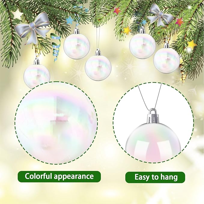 30 PCS Halloween Plastic Iridescent Ball Decoration,Clear Bubble Ball for DIY Bubbling Cauldron,Witch Cauldron Decoration,Cauldron DIY Witch Magic Pot,2.36 Inch