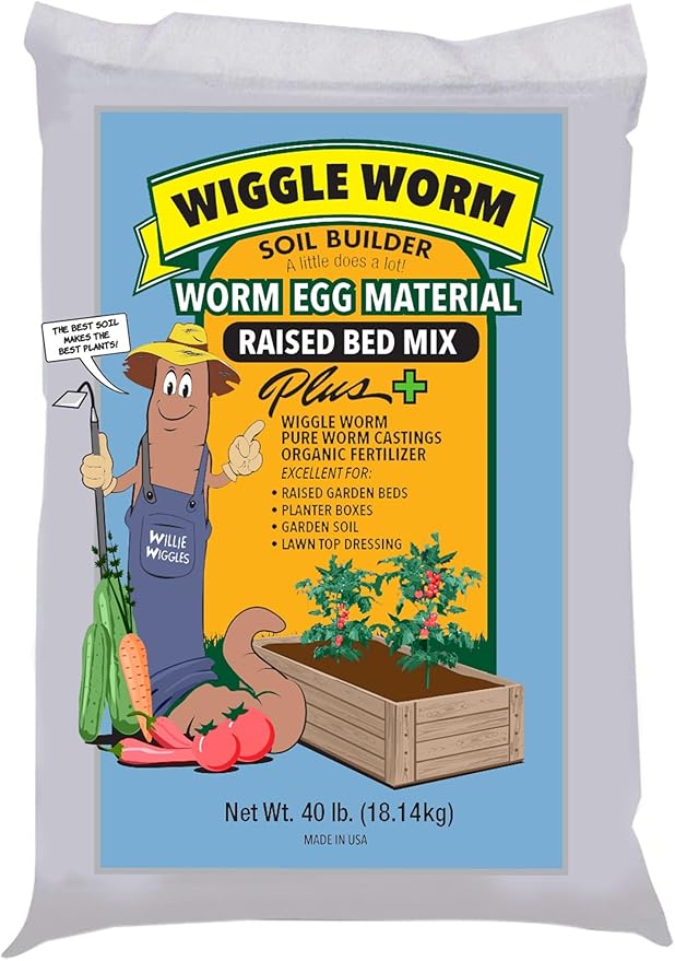 Combo Package - 15lbs and 80lbs - Pure Earthworm Castings Organic Fertilizer and Worm Egg Material Raised Bed Mix Plus