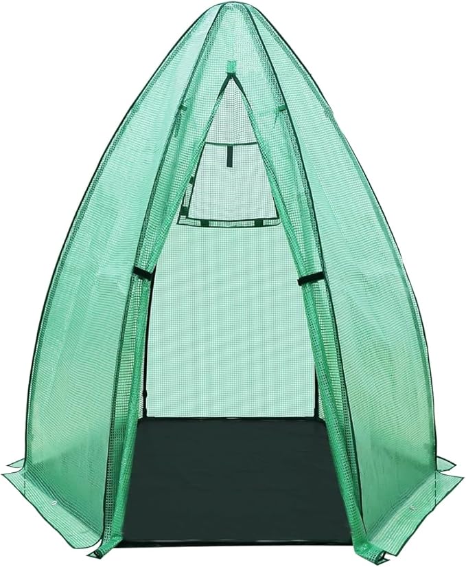 Greenhouse for Outsides, 54”x 54”x 71” Heavy Duty Green House Tent with Durable PE Cover, Garden Plant Protector with Zippered Door Mesh Window for Vegetables Flowers Fruits Herbs,Green