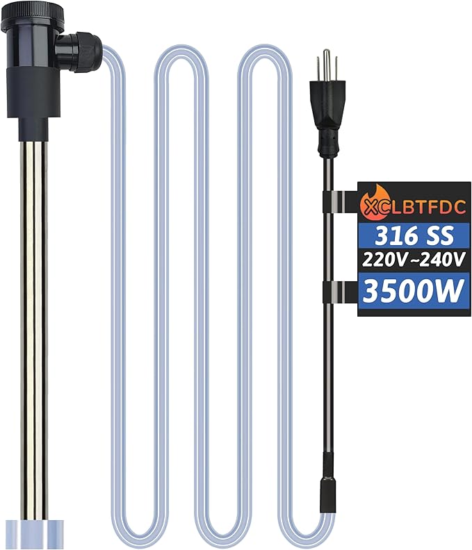 3500W 240V Immersion Water Heater Portable Electric Pool and Hot Tub Submersible Water Heater with WiFi Timer and Auto Shut for Bathtub, Spa, Swimming pool, above ground pool and baptism pool