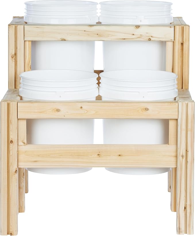 Greenes Fence Two-Tiers Four Bucket Elevated Cedar Wood Garden Frame, 30 in. x 28 in. x 30 in. - Made in USA with North American Cedar