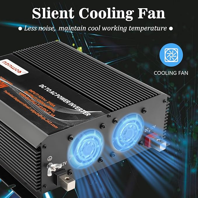 2500 watt Inverter Modified Wave car Power Inverter for car Vehicles Truck Camper Solar Panel 12v to 110v /120V Power Converter Adapter with Clamps 2500 watt