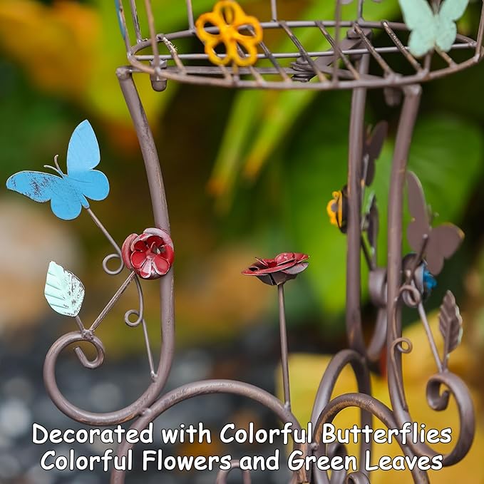 2 Pack Metal Plant Stands, 25”H Wrought Iron Tall Plant Stand, Heavy Duty Vintage Flower Pot Stand Holders, Corner Decorative Potted Planter Display Rack for Indoor Outdoor Garden Patio Lawn