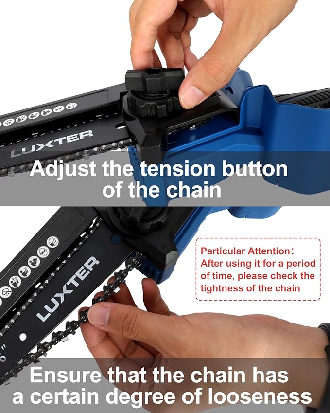 LUXTER Mini Chainsaw Cordless Brushless 8 inch & 6 inch Electric Chain Saw with 2 x 2.0Ah Battery Small Handheld Chainsaw Lightweight for Trimming & Wood Cutting Gardening Power Tool for Man Dad Women