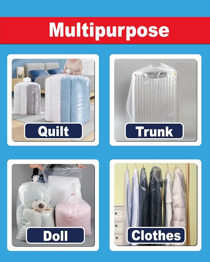 6 Mil Heavy Duty Contractor Trash Bags - 20 Pack Large Clear Construction Garbage Bags for 50/55/60 Gallon (Extra Thick, Tear Resistant) (32" X 52")