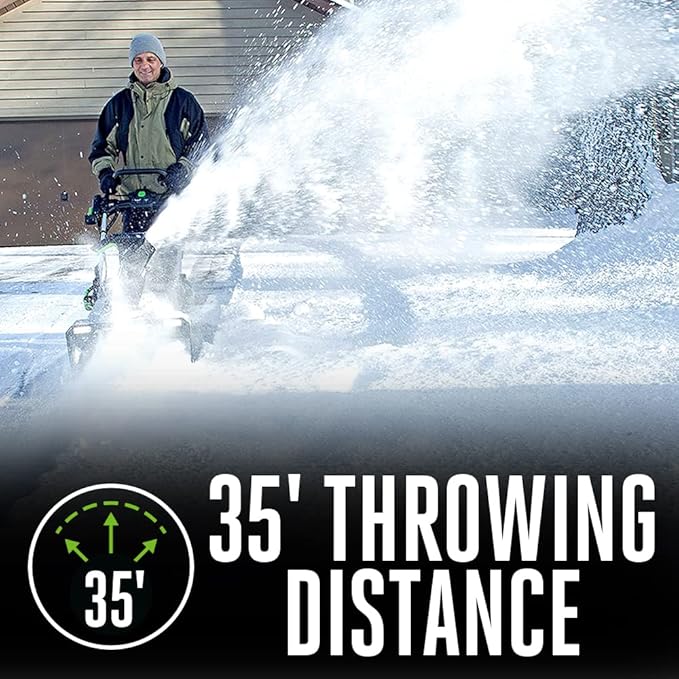 EGO Power+ SNT2101 21-Inch 56-Volt Lithium-Ion Cordless Snow Blower with Peak Power - 2 x 4.0Ah Battery and 320W Charger Included, Black