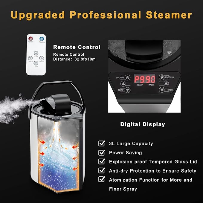 Giantex Portable Steam Sauna, Personal Therapeutic Sauna for Detox, Temperature & Timer Adjustable, 800W Sauna Box Spa w/Chair, 3L Steamer,Massage Roller,Mat,Remote Control, Home Sauna Tent (Coffee)