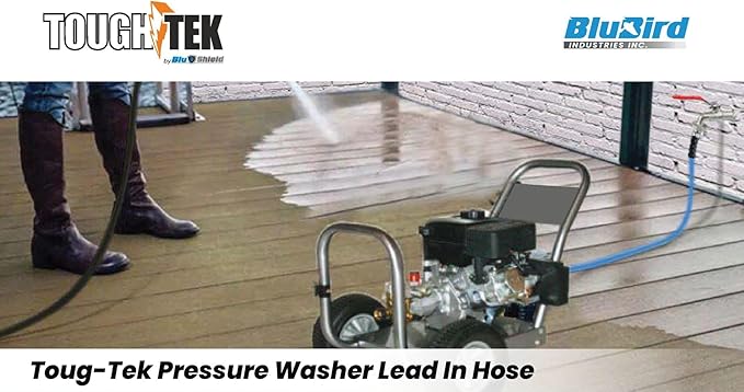 Tough-Tek TTPW1203-NM 1/2" x 3' Rubber Pressure Washing Hose: 4000 PSI, Heavy-Duty, Kevlar Reinforced, Kink-Resistant, Abrasion-Resistant, Hot & Cold Water, Commercial & Residential Use