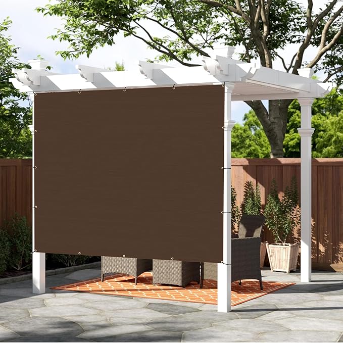 SUNNY GUARD Shade Cloth Custom Size 6x10 FT Sun Shade Screen Fabric Shade Cover Tarp with Grommets for Pergola Backyard Garden, Brown(We Customized)