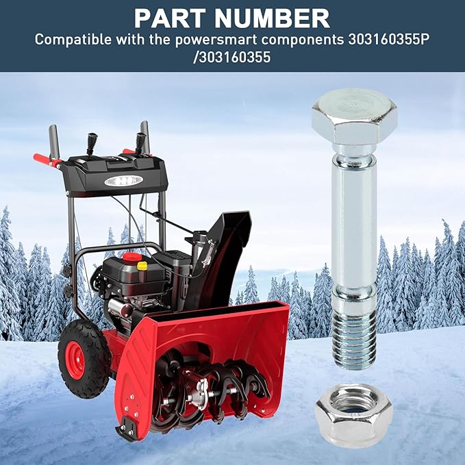 303160355 / 303160355P Snow Blower Shear Pins for PowerSmart, Snowblowers Shear Part (8 Pcs)