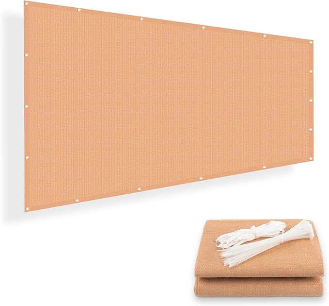 SUNNY GUARD Shade Cloth Custom Size 8x16 FT Sun Shade Screen Fabric Shade Cover Tarp with Grommets for Pergola Backyard Garden, Peach Fuzz(We Customized)