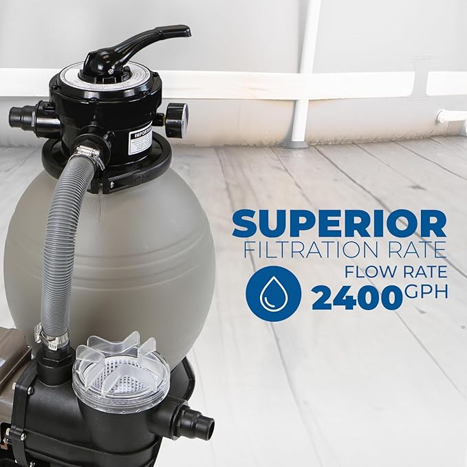 XtremepowerUS 13" Sand Filter with 0.75HP Digital Programmer Timer 2640GPH Above Ground Swimming Pool Pump Set