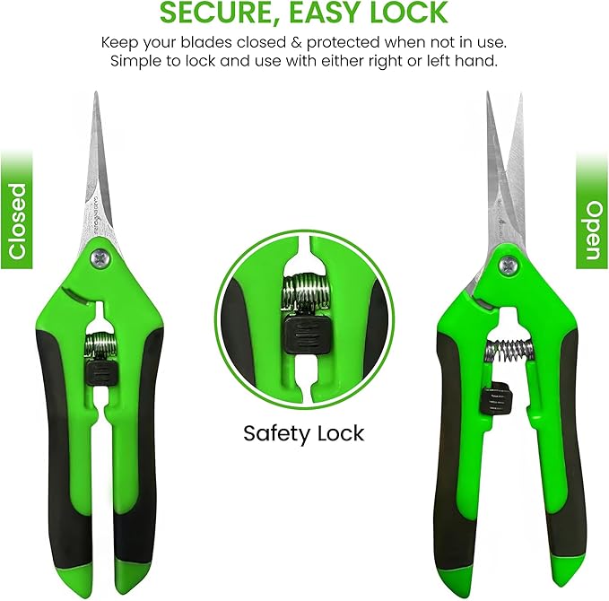 GARDEN GURU Razor Sharp Snip – Professional Garden Pruning Shears Trimmers – Super Sharp Micro-Tip Precision Stainless Steel Blades - Ergonomic Handles Easy on Arthritic Hands - 1 Case (100 Pcs)