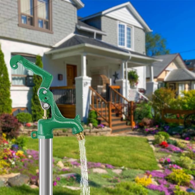 Frost Proof Yard Hydrant Head Assembly,Frost Free Outdoor Faucet Freeze Proof Hydrant Faucet Head for Yard Farm Irrigation,Adapt to 1" NPT Male Thread Pipe with 3/8"-16 Nut Rod,Connect 3/4" Hose
