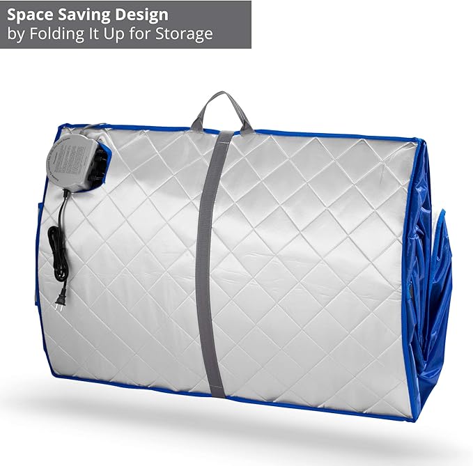Durasage Infrared IR Far Portable Indoor Personal Spa Sauna with Heating Foot Pad and Chair, X-Large, Silver