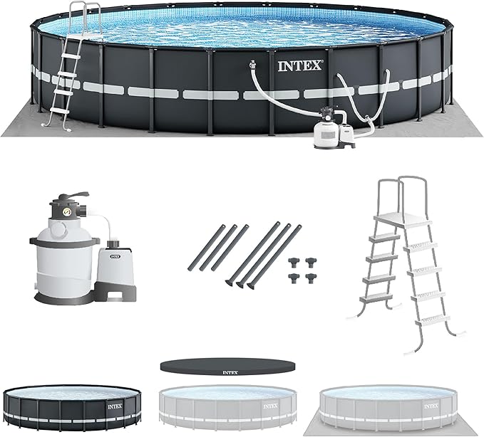 INTEX 26329EH Ultra XTR Deluxe Above Ground Swimming Pool Set: 18ft x 52in – Includes 2100 GPH Cartridge Sand Filter Pump – SuperTough Puncture Resistant – Rust Resistant – Easy to Assemble