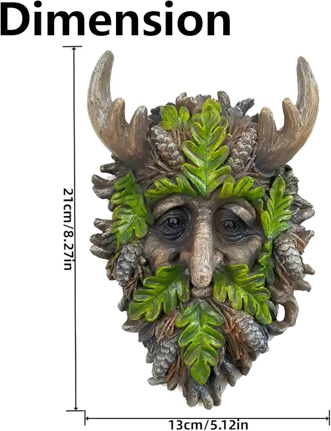 Tree Face Sculpture, Funny Horned Old Man Tree Hugger Statue, Indoor & Outdoor Creative Props for Garden and Home,8.27" x 5.12" x 2.4"