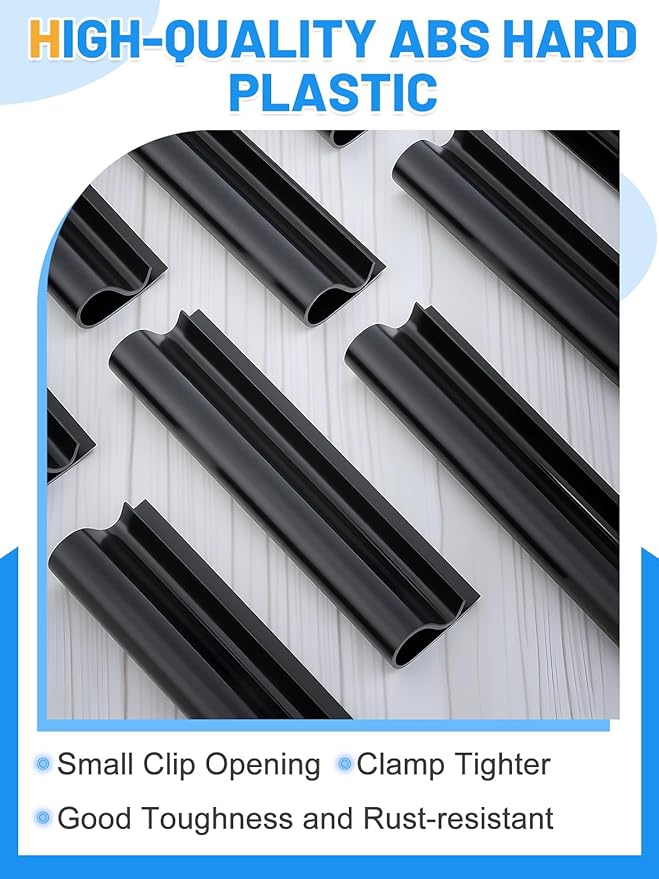 48 Pcs 4.7" Winter Pool Cover Clips - Pool Closing Kit for Above Ground Steel Wall Pools, Wind Guard Clamps for Securing Cover Tightly(Black)
