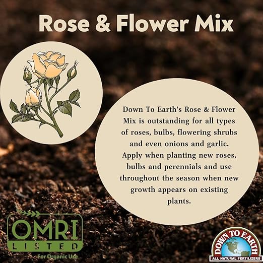 Down To Earth All Natural Fertilizers Organic Rose & Flower Mix 4-8-4, 5 lb