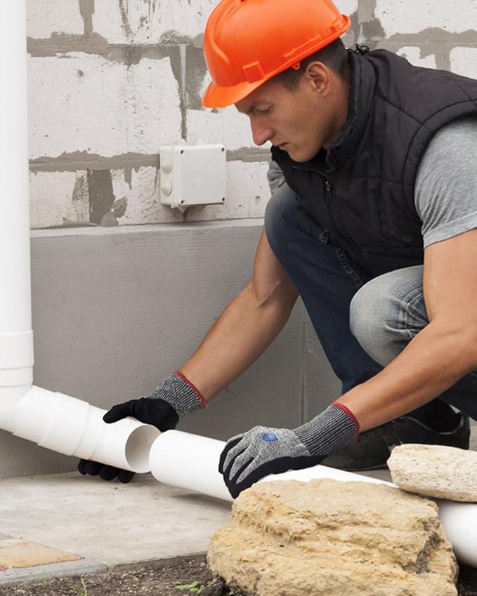 A7 Cut Resistant Work Gloves, 3 Pairs Nitrile Coated Cutting Glove for Woodworking,Construction,Fishing,Metalwork