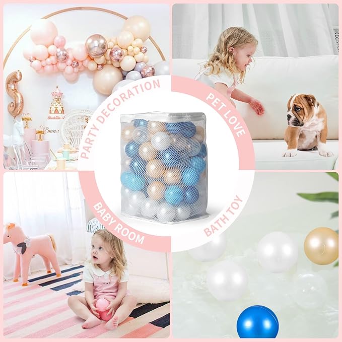 TRENDPLAY Plastic Balls for Ball Pits 2.2 Inch, Pack of 50 100 200 500 Hollow Balls, Perfect for Toddler Baby Pools,Party,Festival Decoration