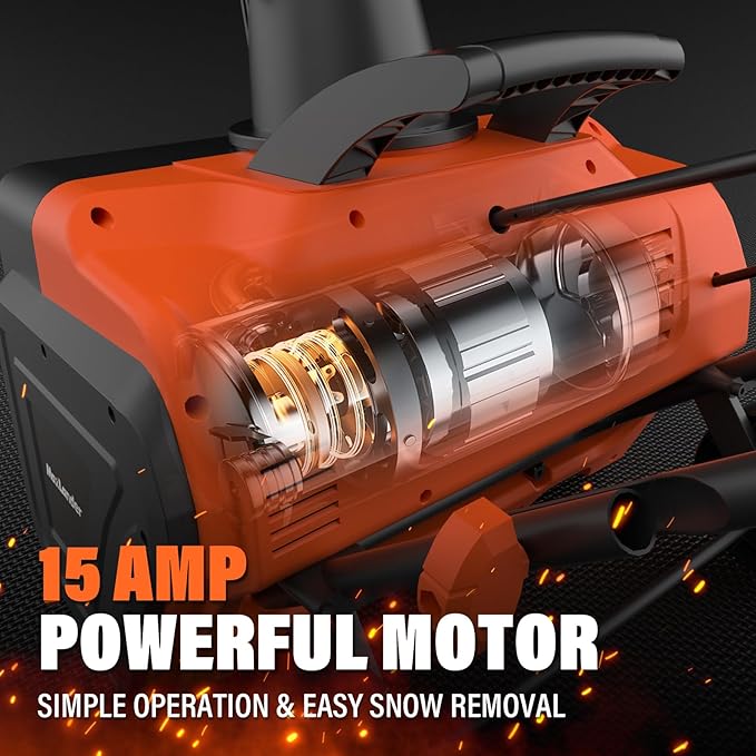 MAXLANDER Corded Electric Snow Blower, 20 Inch 15A Electric Snow Thrower with Dual LED Headlights & 180° Adjustable Chute, 25FT Throwing Distance, Walk-Behind Snowblower for Driveway and Walkway