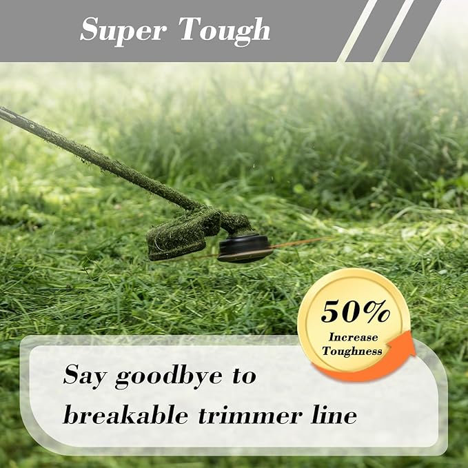 Cluparis 5-Pound Super Heavy Duty Trimmer Line .155-Inch-by-492-ft Square Pro Trimmer Line Spool 3-Component Tri-Extrusion Weed Eater String with Super Line Cutter