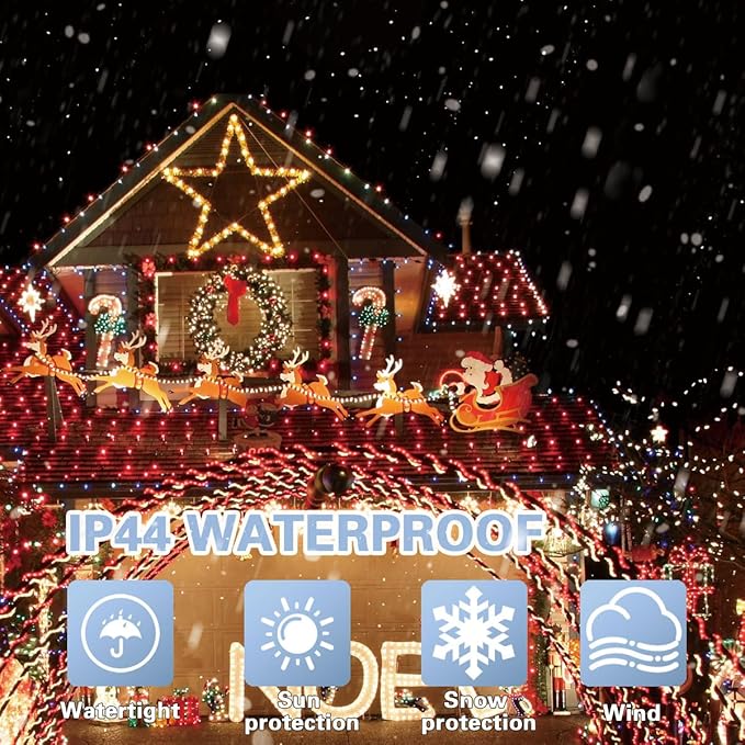 33ft Christmas Decorative Mini Lights, 100 LED Transparent Wire Fairy Starry String Lights Plug in, 11 Lighting Modes, for Indoor Outdoor Xmas Tree Wedding Party Decoration (red)