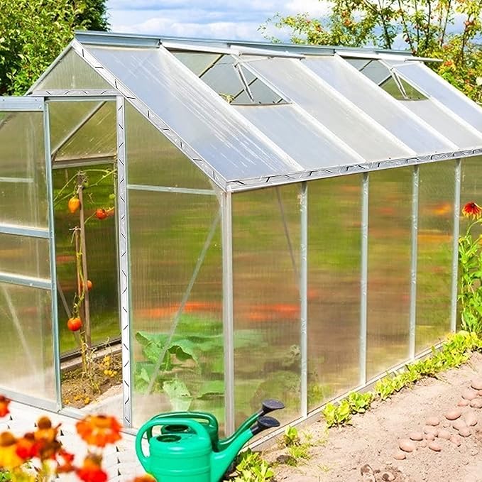 Spring Wire & Lock Channel - 10 Sets PVC Coated Spring Wire & Aluminum Alloy U-Channel Bundle with Nylon Gloves, 6.6 ft Farmer Greenhouse Frame Kit for Fix Poly Film Shade Cloth