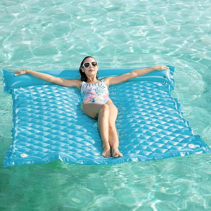 Jasonwell Floating Mat Pool Floats - Giant Inflatable Pool Float Lake Raft Lounge Floating Water Mat for Swimming Pool Floatie Lounger Beach Pool Party Toy for Adults & Kids