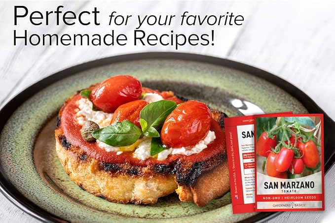 Gardeners Basics, San Marzano Tomato Seeds for Planting Heirloom Non-GMO Seeds for Home Garden Vegetables Makes a Great Gift for Gardening