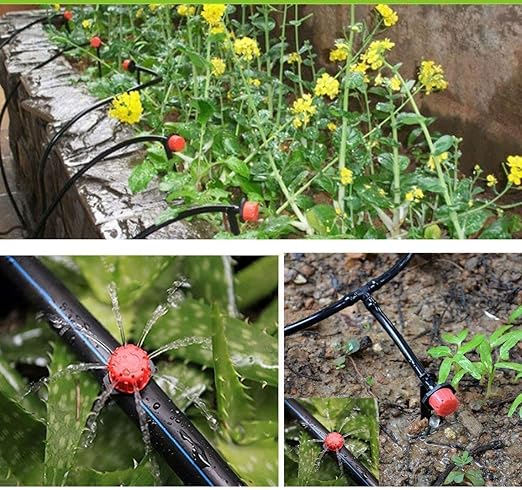 MSDADA Drip Irrigation Kit, 50ft Garden Automatic Irrigation System, 1/4" Blank Distribution Tubing Hose Adjustable Nozzle, Plant Watering Kit for Garden, Patio, Greenhouse, Flower Bed, Lawn