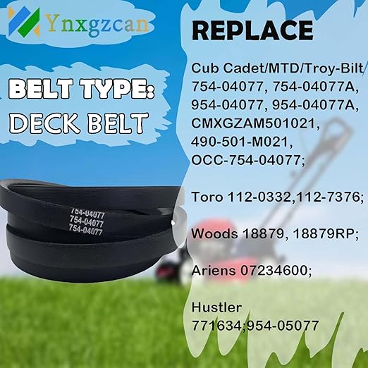 754-04077 5/8" x 134" Deck Belt Replacement for 954-04077 954-04077A 754-04077A Toro 112-0332 - Fits Cub Cadet LT1050 XT1 LT50, MTD, Troy-Bilt, Craftsman T260, Toro 954-05077 50" Mower Belt
