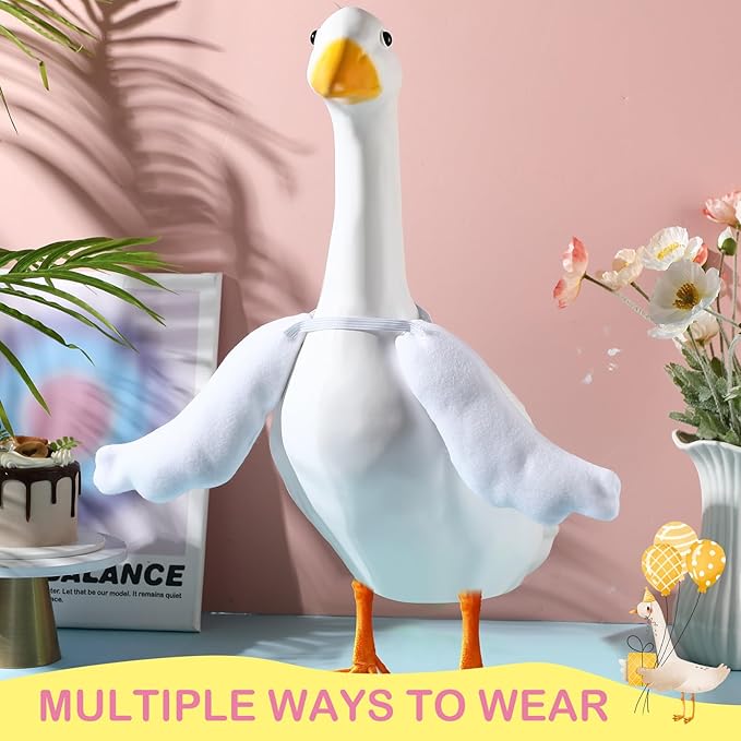 1 Pcs Poseable Goose Wings for 15”- 20" Porch Lawn Goose Outfit Accessories Poseable White Wings for Outdoor Patio Yard Lawn Art Decoration (Rippled Edge)