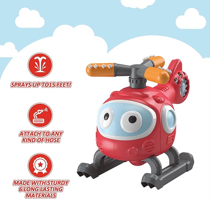 Outdoor Water Sprinklers with 4 T Ball Set for Toddlers Kids Ages 4-8,Summer Outside Sprinklers Play Equipment Baseball Game Lawn Yard Tee Ball Game for Boys Girls,Hose Connector Included