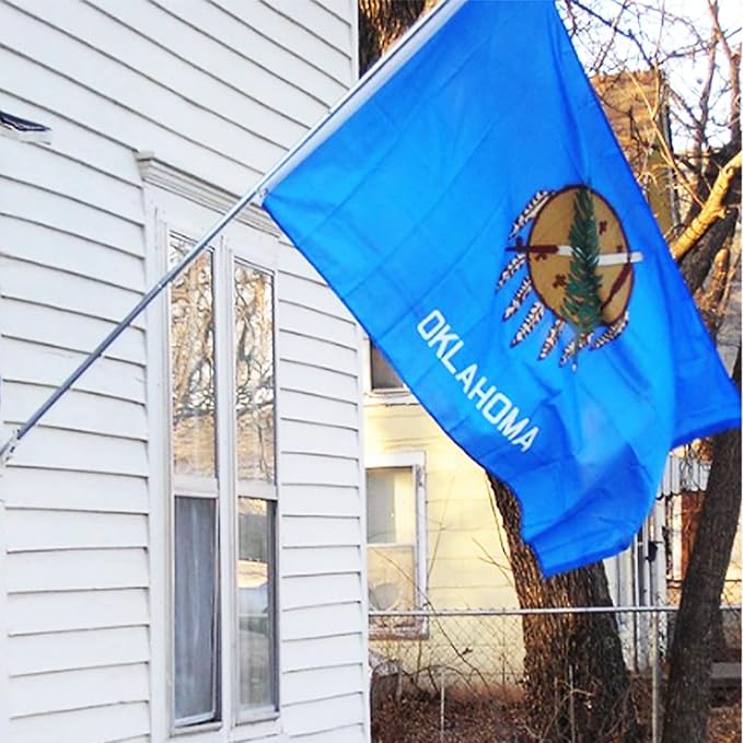 FLAGWIN Oklahoma Flag 3x5 FT - Double Sided Polyester Oklahoma State Flag Outdoor 3 Ply - Vivid Color and Fade Proof State of Oklahoma Flags with Brass Grommets
