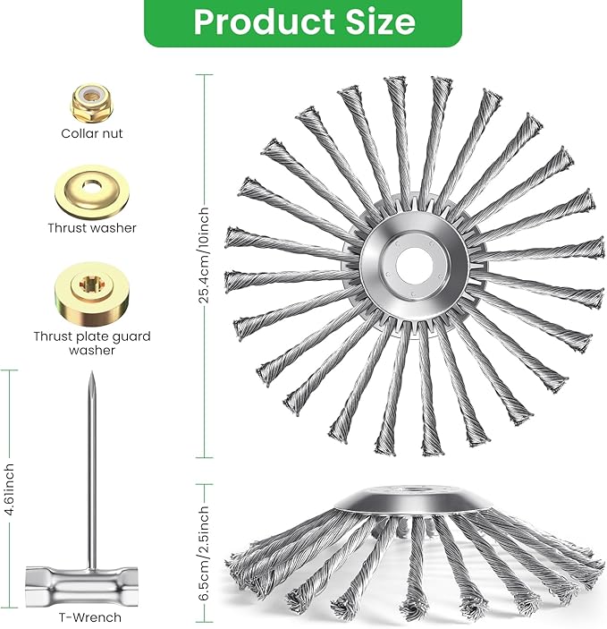 10 Inch Indestructible Trimmer Weed Eater Head，Steel Wire Grass Trimmer Head for Edger Lawn Tool，Trimmer Head Weed Wacker Attachments，String Trimmer Head Weed Eater Ettachment