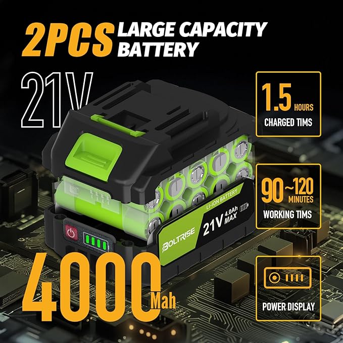 12 Inch Cordless Brushless Electric Chainsaw, 2 × 4.0Ah Batteries & Auto Oiler Security Lock, 42 FT/S Powered Compact HandHeld Chain Saw, for Tree Trimming, Wood Cutting Garden, Pruning