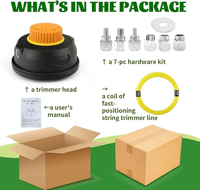 Quintillus H05 Weed Eater Head Universal Trimmer Head String Trimmer Head Bump Feed Weed Wacker Head Grass Trimmer Head Replacement for Weed Warrior, Echo, Husqvarna, Comes with .080 Trimmer Line