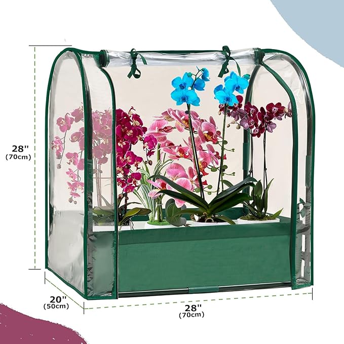 Mini Tabletop Garden Greenhouse Nursery Plant Cover Tent Humidity Domes for Indoor and Outdoor Home Gardening Germination and Seedling Propagation - 28x20x28 Inches(PLGH7050PD)