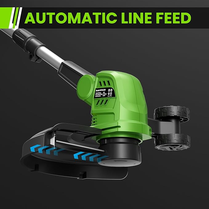 20V Cordless Weed Wacker, 12" Weedeaters on Wheels, 2.0Ah Compatible CURECURE 20V Battery, 8800PRM Powerful Motor, 3-in-1 Versatile Design, Auto Line Feed, 4.6 LBS