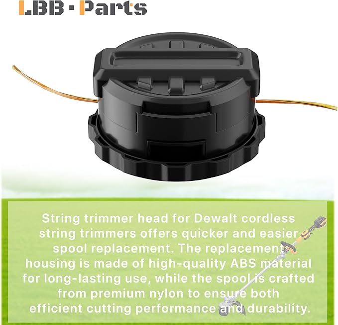 LBB-Parts DWO1DT995 String Trimmer Head Replacement for DEWALT DCST922, DCST925, DCST970, DCST920, DCST990 – 1 Trimmer Head and 2 Trimmer Lines