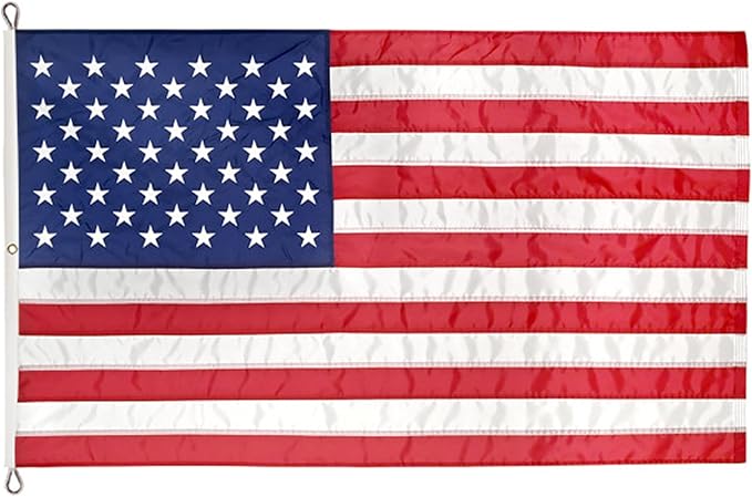 Super Tough 12ft x 18ft Nylon American Flag | Embroidered Stars and Sewn Stripes | Brass Grommets | Heavy-Duty Outdoor Flag | Fade Resistant American Flag Made in USA | All Weather Nylon