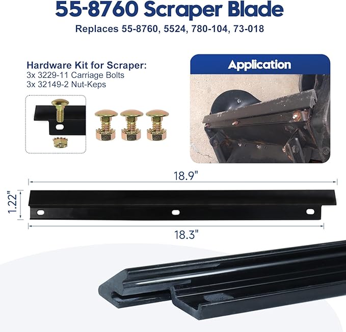 99-9313 Snow Blower Paddles with 55-8760 Scraper Blade, 95-6151 Belt Replaces Toro 99-9313 Paddle Kit, Toro 55-8760 Scraper Blade for Toro CCR 2400, CCR 2450, CCR 3000, CCR 3650 Snowblowers