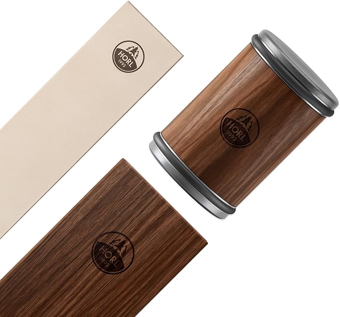 HORL 2 Walnut Rolling Knife Sharpener Engineered in Germany for Straight Edge and Leather strop
