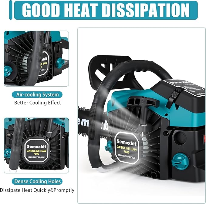 58CC Gas Chainsaw 20 Inch Chain Saw with 2-Cycle Engine,Petrol Handheld Quick Start Technology Gas Powered Chainsaw For Forest, Garden and Farm Tree & Wood Cutting